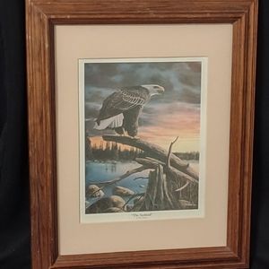 "The Sentinel" Eagle Print by Jim Hansel Matted & Framed